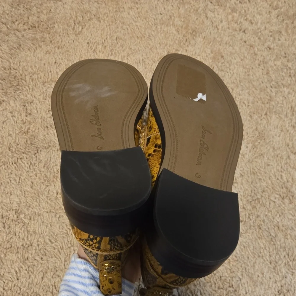 Sam‎ Edleman Leather Snakeskin Printed Loafers